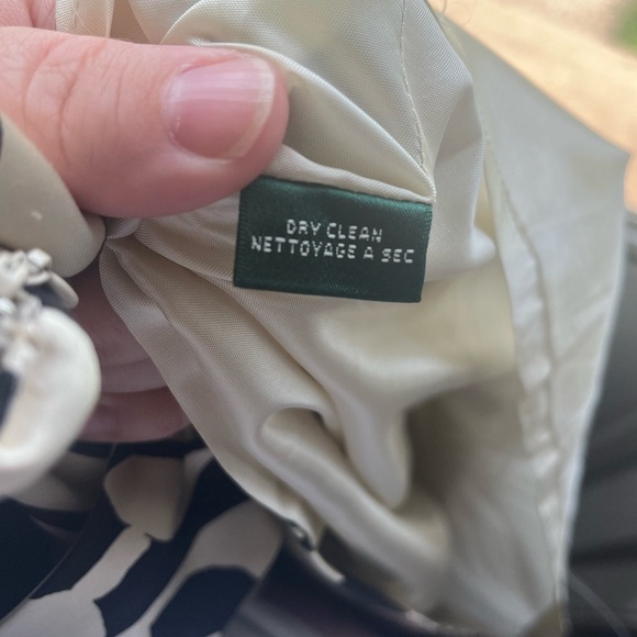 Ralph Lauren Gold and Black Tropical Print 100% Silk Strapless Satin Dress Sz 14 - Picture 10 of 10